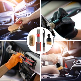 Cleaning Brush Car Set, 4 Pieces Detailing Brush, Ultrasoft Brush Car Cleaning Premium Car Wash Brush Dust Brush, Car Brush Interior Car and Leather Brush for Car Care and Dusting