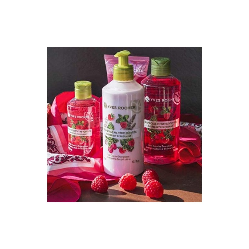 Yves Rocher Gel de Ducha, Frambuesa y Hierbabuena, 390 ml