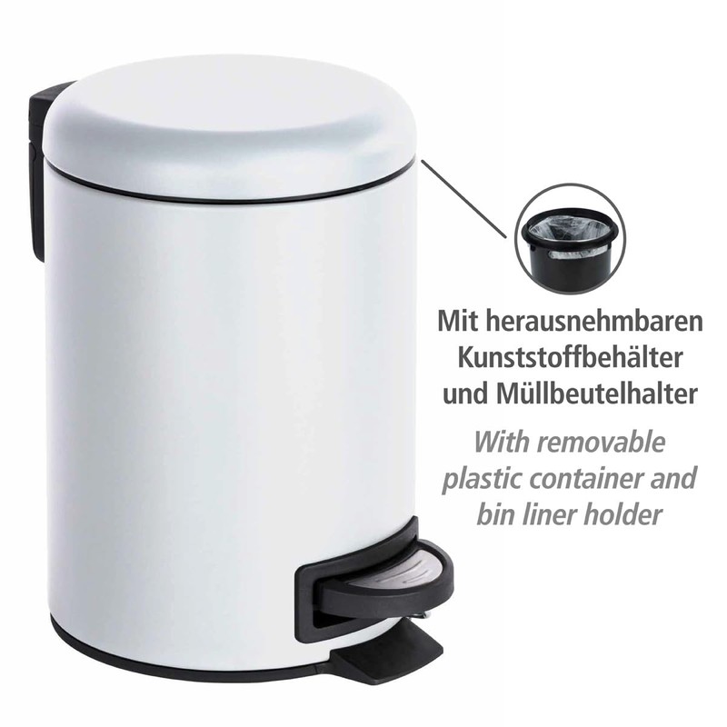 WENKO cosmetics pedal bin Leman, 3 liter, bathroom trash can,