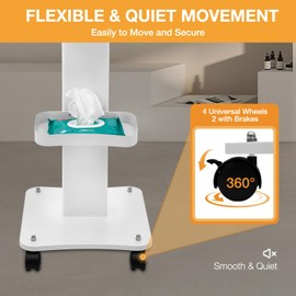 Beauty Trolley Cart with Wheels, 3 Tiers Salon Rolling Storage Equipment Machine Organizer Tray Stand Trolley for Hair Salon and Spa