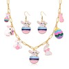HSWE Easter Earrings Necklaces Set for Women Cute Enamel Bunny