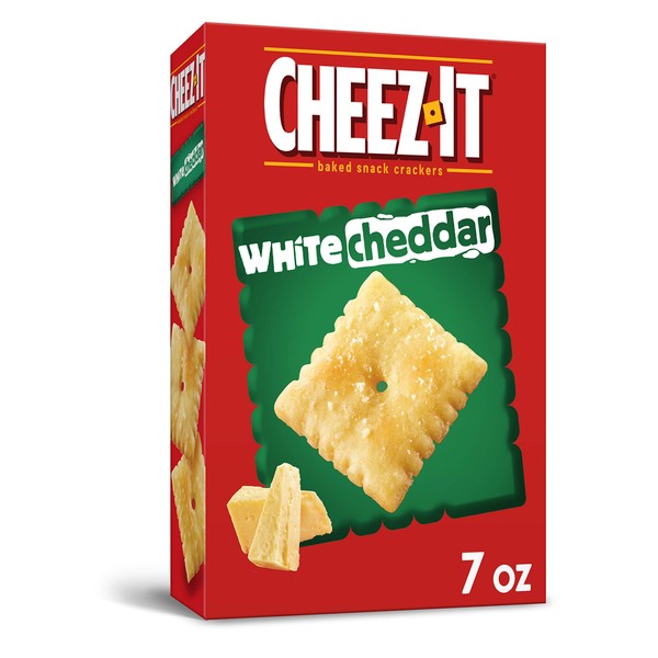 Cheez-It Cheese Crackers, Baked Snack Crackers, Office and Kids Snacks, White Cheddar, 7oz Box (1 Box)