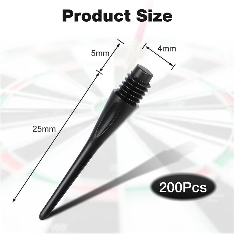 flintronic Plastic Dart Tips, 200 PCS Dart Tip Replacement Tips,
