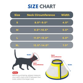 MIDOG Adjustable Pet Cone, Soft Recovery Collar for After Surgery, Lightweight E-Collar for Cat & Mini Dogs, Not Block Vision (Yellow, XL)