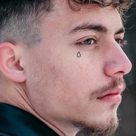 TattooIcon Gangster Tear Tattoo (Set of 8) - Gangster Tear Temporary Tattoo / Tear Face