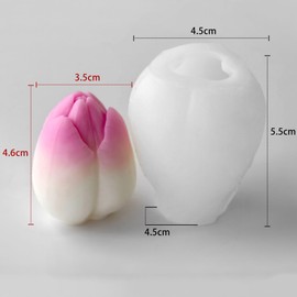 2 Pack Tulip Flower Peony Rose Succulent Cylinder Candle & Resin Mold - Resin Casting Silicone Molds for Home Decor & Candle Making Wave Spiral Mold