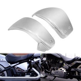 HDBUBALUS 2x Chrome Battery Fairing Side Cover Fits For Harley M8 Softail Street Fat Bob