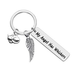 TAYCZGQL Cat Memorial Keychain for Cats Sympathy Jewelry Cat Memory Gift in Bereavement Lover to Honor Lost Keep Memories of Died Pet Memorial Keychain Grief Comfort After Death