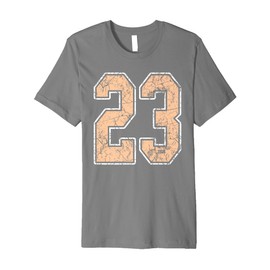 Peach and White Number 23 Jersey Player Uniform #23 Fan Premium T-Shirt