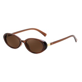 FEISEDY Retro Oval Cateye Sunglasses for Women Men Fashion Small 90s Style Vintage Shades B4180