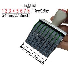 WANLIAN Classic Number Stamp 7mm 8 Band Rubber Numbering Stamp Imprint Size 57x7mm Grey Black Multifunction DIY Numbering Stamp