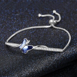 GEORGE · SMITH Women's Silver Bracelets Bangles Butterfly Bracelet for women Christmas Gifts for Mum Wife Christmas Birthday