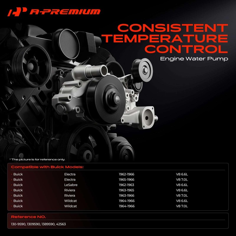 A-Premium Engine Water Pump (6.6L 7.0L) Compatible with Buick