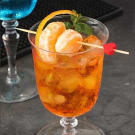 aghoer Cocktail Sticks, Red Heart Cocktail Sticks, 100 Pieces, Bamboo Toothpicks with Decoration, Suitable for Bar, Party and Party Decoration