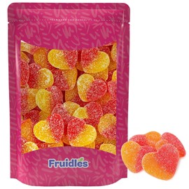 Fruidles Peach Gummi Hearts Candy, Valentine's Day Gummy, Delicious Fruit Flavors Gummies, Party Favor (4.4 Pounds)