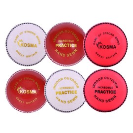 Kosma Cricket Incrediball Practice Balls (6 Pack - 2 Pc each Red, White, Pink) Real Bounce allows players to develop their playing skills without the risk of injury