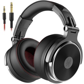OneOdio Leather Protector Studio Headphones with 90° Rotating Case and 50 mm Driver Unit Black