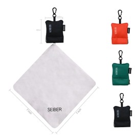 SEIBER Eyeglass Cleaning Microfiber Cloth - with Neoprene Pouch | 7 x 7 inch Glasses Cleaning Cloth for Sunglasses,Laptops, Cameras,Screen | Self-Closing Bottom(3PCS,BK OR GRN)