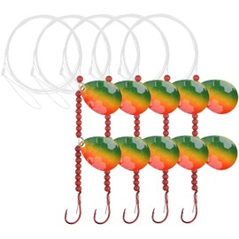 Walleye Spinner Rig Kit, 5/10 Pack Crawler Harness Walleye Rigs Live Bait Rigs Colorado Spinner Blades Octopus Hooks Fishing Lure Making Freshwater