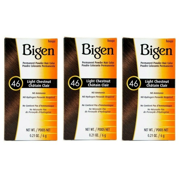Bigen Powder Hair Color #58 Black Brown 0.21 oz,   (3 BOXES)