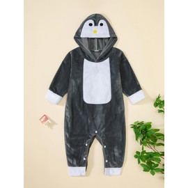 inBakjade Baby Boys Girls Animal Hooded Onesie Cute Penguin Costume(12-18months)