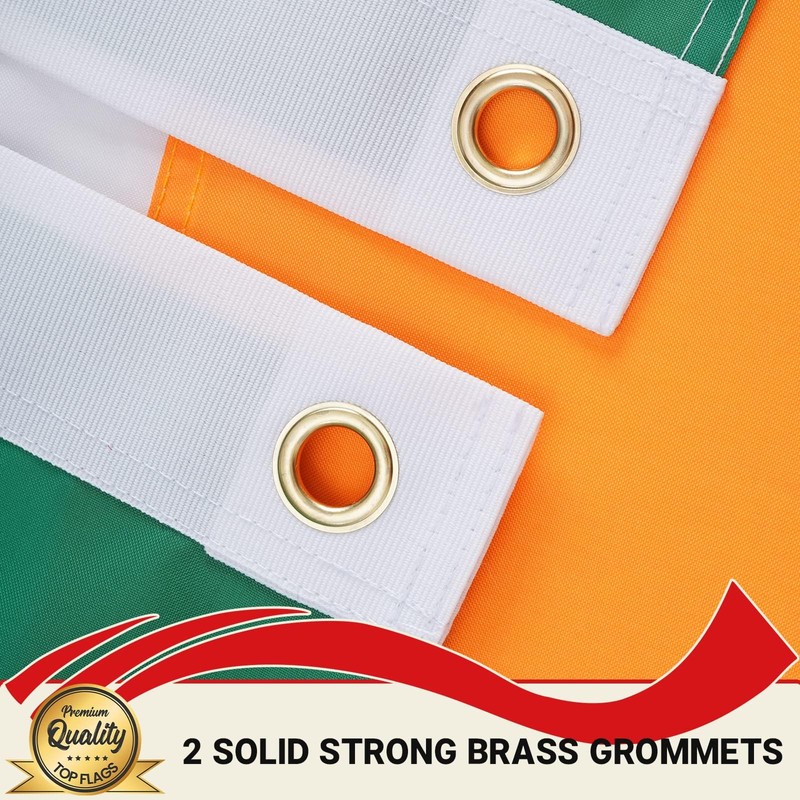 TOPFLAGS Irish Flag 3x5 Outdoor Heavy Duty Ireland Flags for