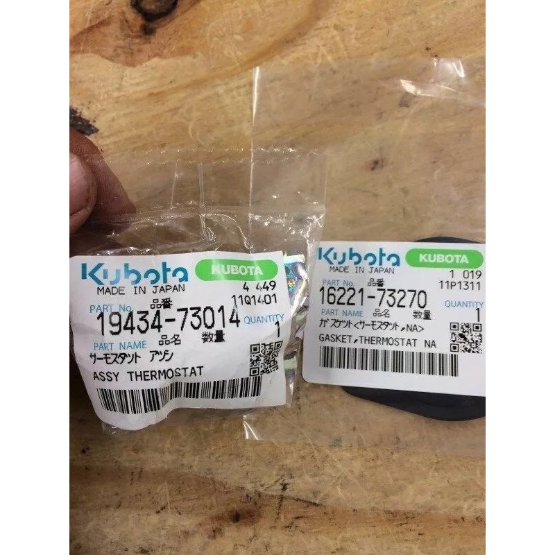 KUBOTA Genuine Kubota Thermostat W/Gasket 19434-73014 16221-73270