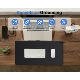 Urvoix Grounding Mat for Feet, 12" x 24" Earth Mat Grounding Pad for Sleep, Boost Energy & Wellness, Earth Therapy, Grounding at Home, Office, Work | Includes Conductive Test Pen