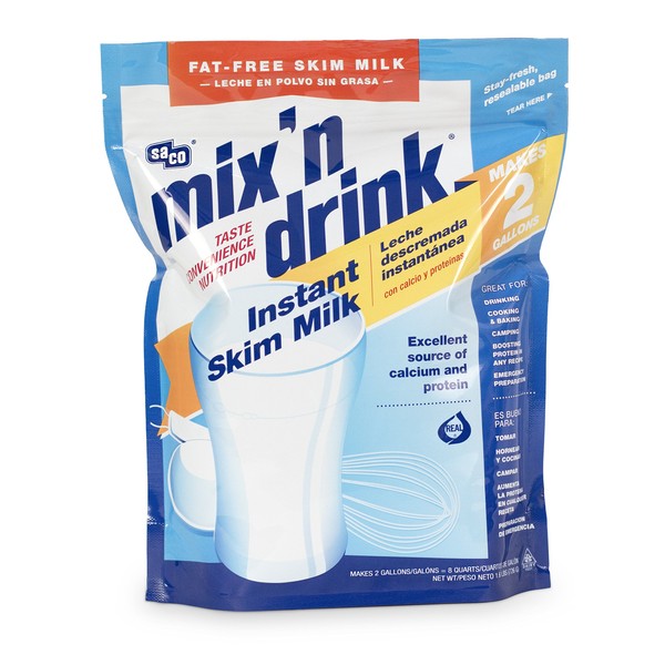 Saco Mix 'n Drink, Instant Powdered Skim Milk, 25.6 Ounce