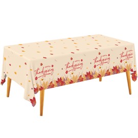 Thanksgiving Tablecloth 4PCS Disposable Waterproof Oil-proof Plastic Tablecover for Thanksgiving Dinner Party Fall Party