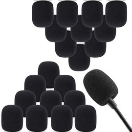 GeRRiT Mini Size Lapel Headset Mic Foam Covers Microphone Windscreen, Protection for Small Lapel and Headset Microphones, Noise Reduction,Black (20 Pack)
