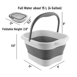DoroSun DoroSun Collapsible Foot Bath Basin Soaker Tub with Handle for Soaking Feet, Foldable Pedicure Foot Spa Massager Foot Care Soak Plastic Inflatable Bucket Bowl Bathtub Tools for Washing Cleaning, White
