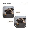 Cute Pug Dog Print Leather Vanity Tray Desktop Storage Organizer