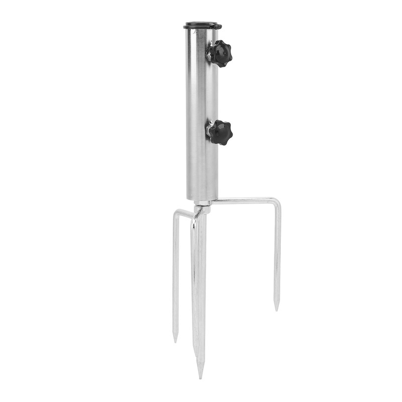 Steel Garden Parasol Spike Inground Umbrella Holder with 4 Prong
