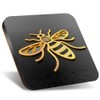 1 x Square Jumbo Size Coaster 12cm 3D Manchester Bee