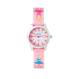 Kids Fun Time Ballerina Pink Watch Girls Children's Teacher Dial Wrist Watch (BK008)
