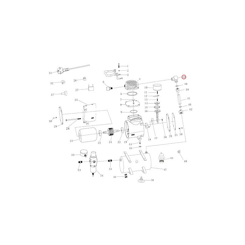 Airbrush Compressor AS186 Standpipe Screw Joint Connector