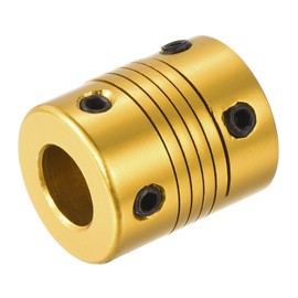 sourcing map 1 Pcs 10mm to 10mm Aluminum Alloy Shaft Coupling L25xD20 Flexible Coupler Beam for 3D Printer CNC Machine DIY Encoders and Motors Shaft,Golden