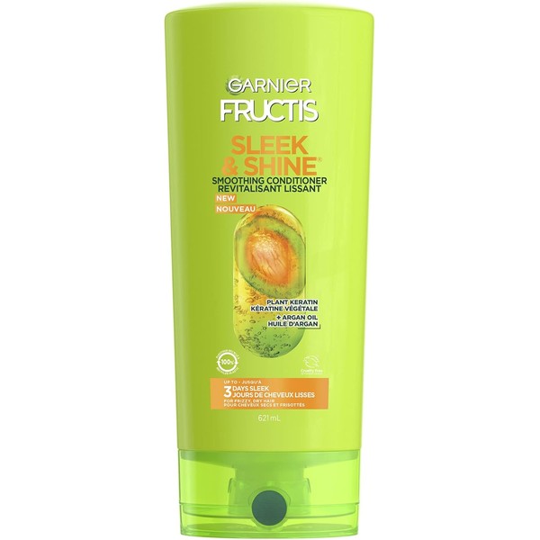 Garnier Fructis Sleek & Shine Smoothing Conditioner, For Frizzy and