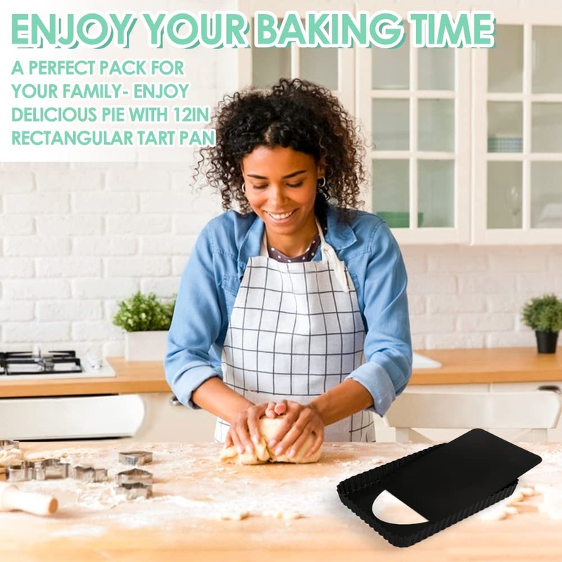 Cyimi Rectangular Pie Pan Nonstick Tart Pan With Removable Bottom