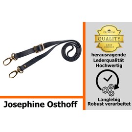 Josephine Osthoff Handtaschen-Manufaktur 2 cm Leather Shoulder Strap, Genuine Leather on Both Sides - Blue -