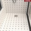 WEBANG 4 Inch Square Shower Floor Drain with Flange,Quadrato Pattern