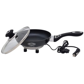RoadPro 12V Power Supply Portable, Travel Frying Pan with Non-Stick Surface