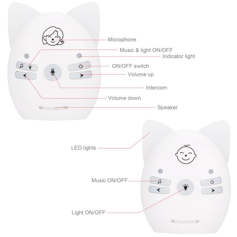 Wireless Audio Monitor Two-way Talk Back Long Range Transmission VOX