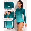 ATTRACO Womens Zip Front Rash Vest Long Sleeve Sun Protection