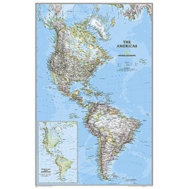 National Geographic: The Americas Classic Wall Map - Laminated (23.75 x 36.5 inches) (National Geographic Reference Map)
