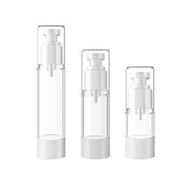MERRYHAPY Travel-Friendly 5pcs Airless Pump Bottles Refillable Liquid Subpackaging Bottles Dispenser Lotion Containers Press