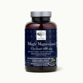 New Nordic Magic Magnesium Glycinate 600mg, 3 Month Supply, Supports Energy & Muscle Function, 180 Tablets (Pack of 1)
