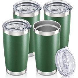 Unbranded 4PK -20oz Tumbler Double Wall Vacuum Insulated Travel Mug, Stainless Steel Green