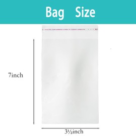 Generic Self Sealing Cellophane Bags 200Pcs-Self-Adhesive OPP Bags - Clear, Resealable Packaging for Versatile Use-Cookie，Confection，Toys，Product，Candy (3½ x 7"")